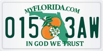 FL license plate 0153AW