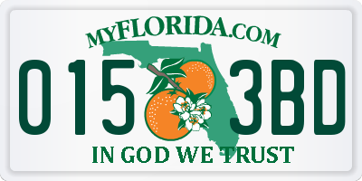 FL license plate 0153BD