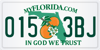 FL license plate 0153BJ
