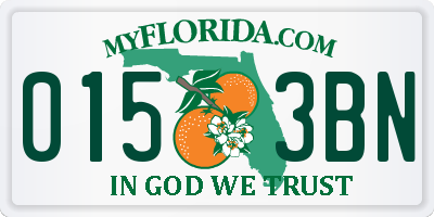 FL license plate 0153BN