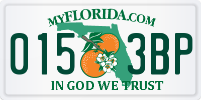 FL license plate 0153BP
