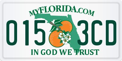 FL license plate 0153CD