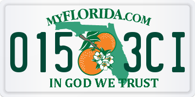 FL license plate 0153CI