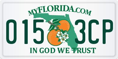 FL license plate 0153CP
