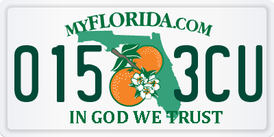 FL license plate 0153CU
