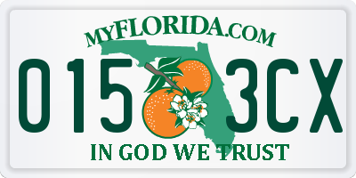 FL license plate 0153CX