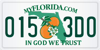 FL license plate 0153DO