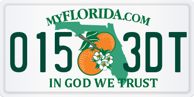 FL license plate 0153DT