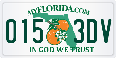FL license plate 0153DV