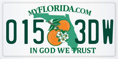 FL license plate 0153DW