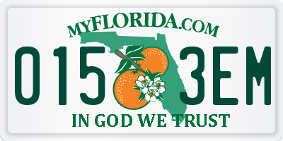 FL license plate 0153EM