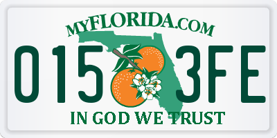 FL license plate 0153FE