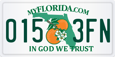 FL license plate 0153FN