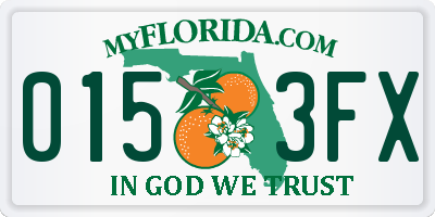 FL license plate 0153FX