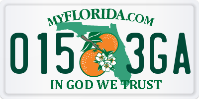 FL license plate 0153GA