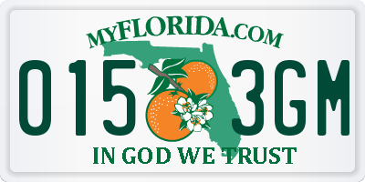 FL license plate 0153GM