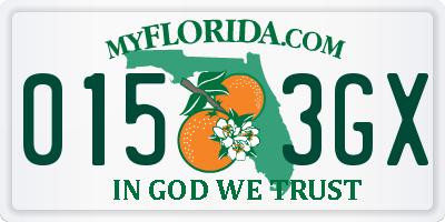 FL license plate 0153GX
