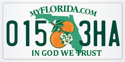 FL license plate 0153HA