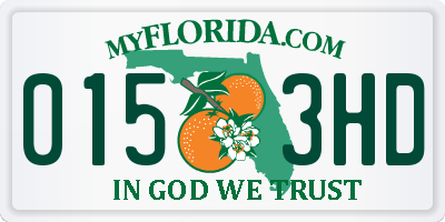 FL license plate 0153HD