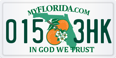 FL license plate 0153HK