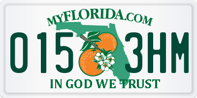 FL license plate 0153HM