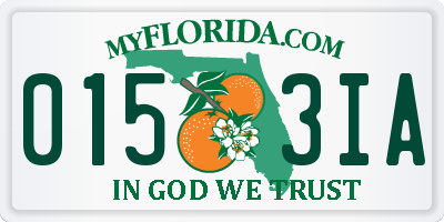 FL license plate 0153IA