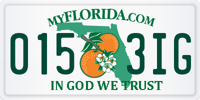 FL license plate 0153IG