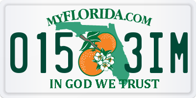 FL license plate 0153IM
