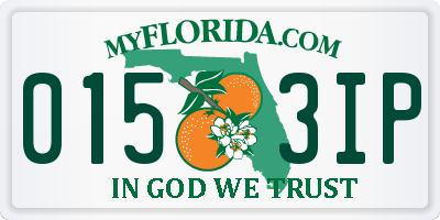 FL license plate 0153IP