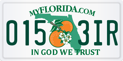 FL license plate 0153IR