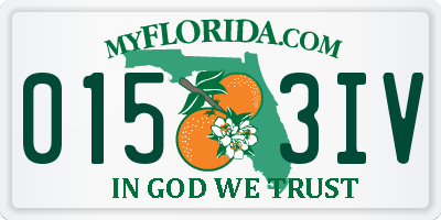 FL license plate 0153IV
