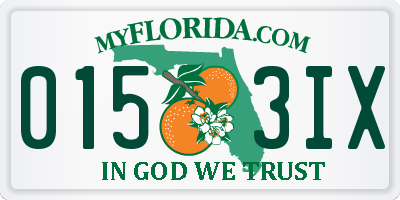 FL license plate 0153IX