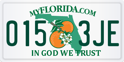 FL license plate 0153JE