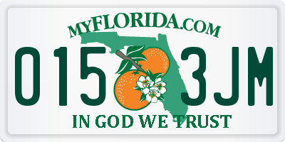 FL license plate 0153JM
