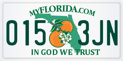 FL license plate 0153JN