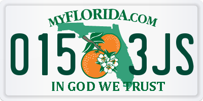FL license plate 0153JS