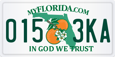 FL license plate 0153KA