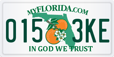 FL license plate 0153KE
