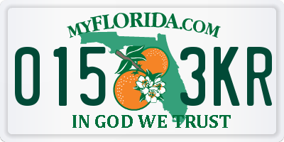 FL license plate 0153KR