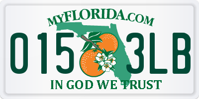 FL license plate 0153LB