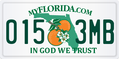 FL license plate 0153MB