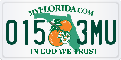 FL license plate 0153MU