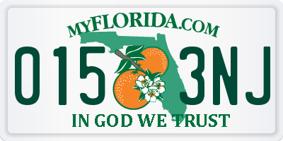 FL license plate 0153NJ