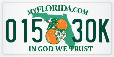 FL license plate 0153OK