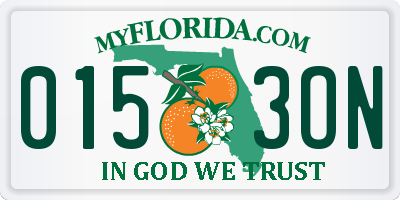 FL license plate 0153ON