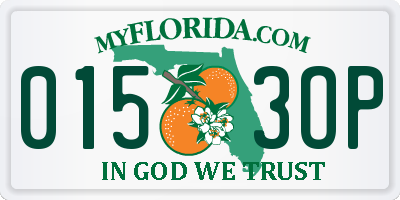 FL license plate 0153OP