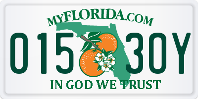FL license plate 0153OY
