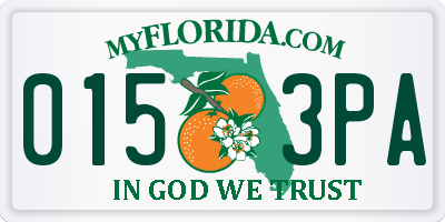 FL license plate 0153PA