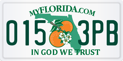 FL license plate 0153PB