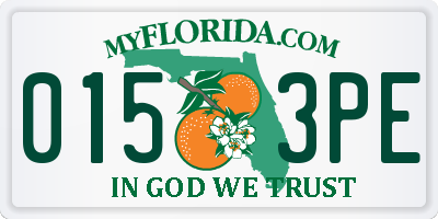 FL license plate 0153PE